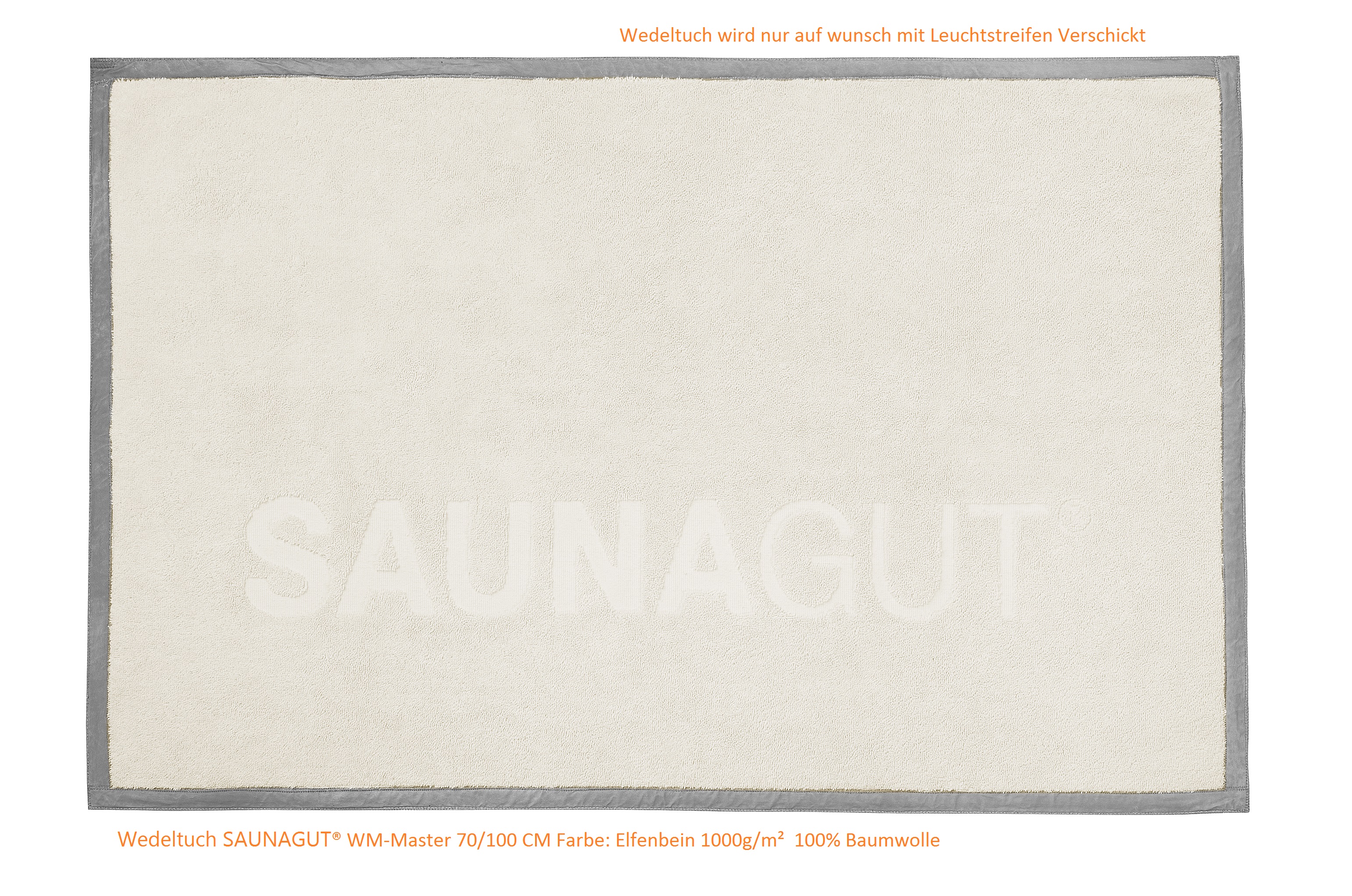Wedeltuch SAUNAGUT® WM-Master 70/100 CM Farbe: Elfenbein 1000 g m²