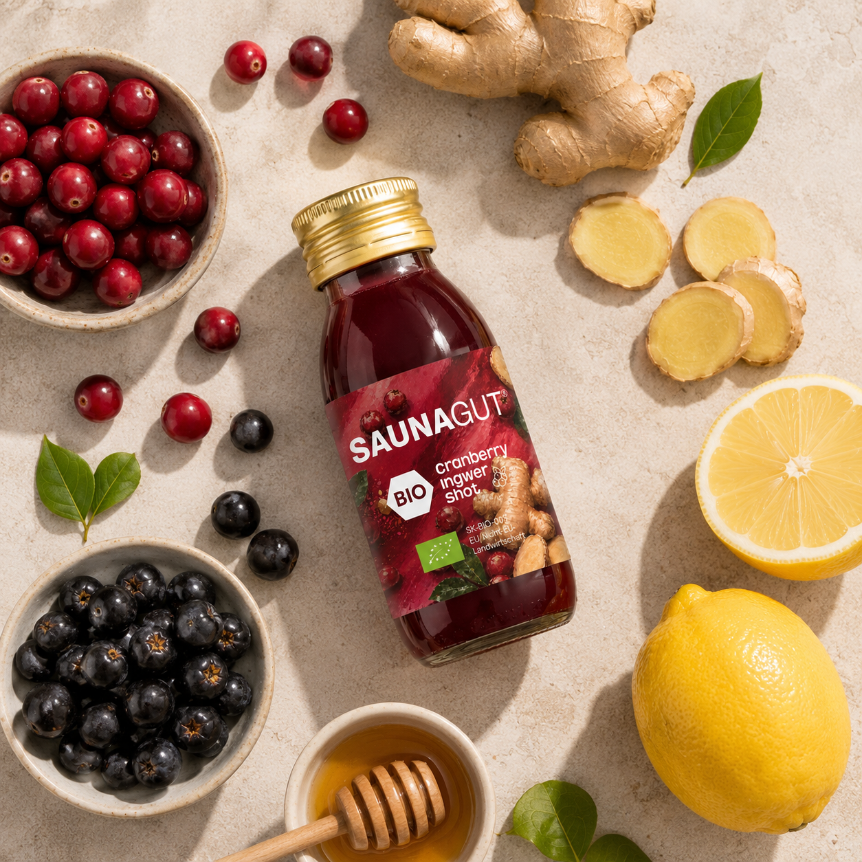 BIO CRANBERRY - INGWER SHOT – 24x Pack je 60ml