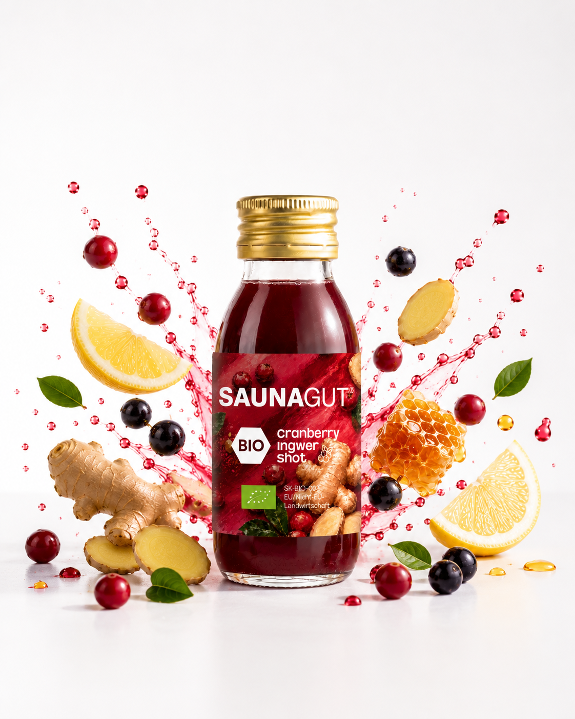 BIO CRANBERRY - INGWER SHOT – 24x Pack je 60ml