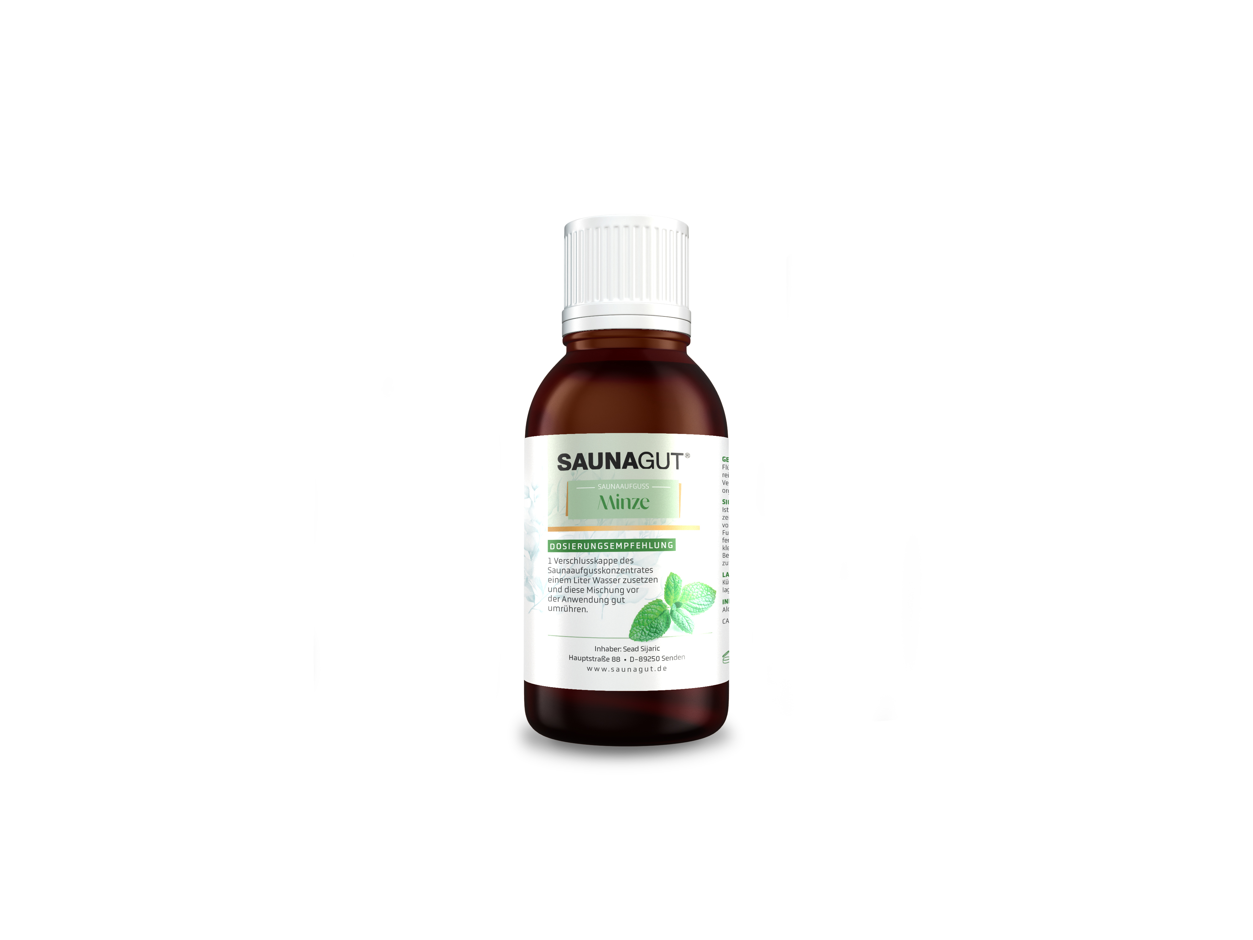 SAUNAGUT® Saunaduft Minze,  Glasflasche 50 ml